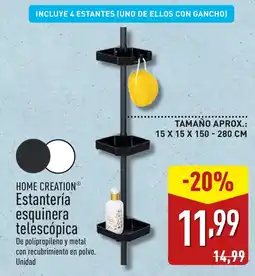 ALDI HOME CREATION® Estantería esquinera telescópica oferta