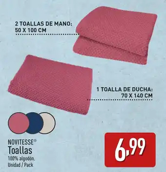 ALDI NOVITESSEⓇ Toallas oferta