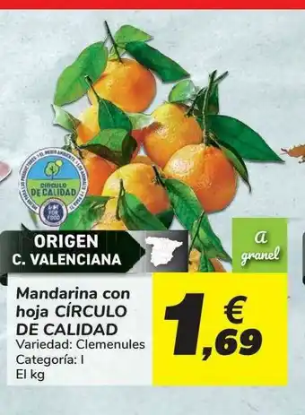 Carrefour Mandarina Con Hoja Círculo De Calidad oferta
