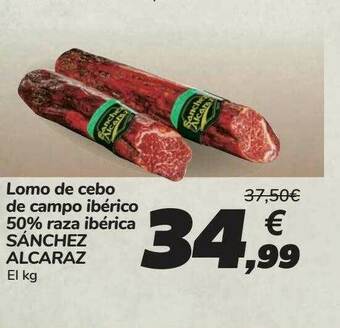 Carrefour Lomo De Cebo De Campo Ibérico 50% Raza Ibérica Sánchez Alcaraz oferta