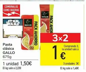 Carrefour Pasta Clásica Gallo oferta