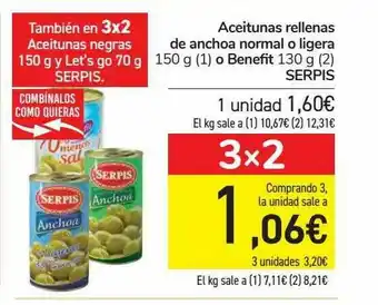 Carrefour Aceitunas Rellenas De Anchoa Normal O Ligera O Benefit oferta