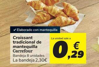 Carrefour Croissant Tradicional De Mantequilla Carrefour oferta
