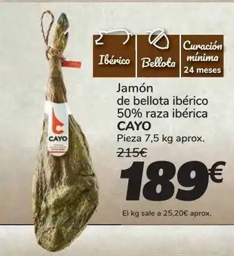 Carrefour Jamón De Bellota Ibérico 50% Raza Ibérica Cayo oferta