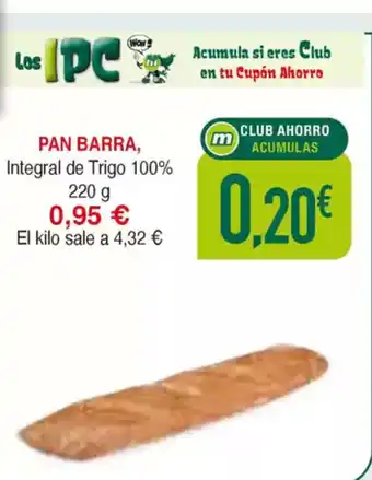 Masymas PAN BARRA Integral de Trigo 100% oferta