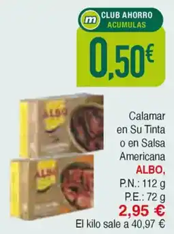 Masymas ALBO Calamar en Su Tinta o en Salsa Americana oferta