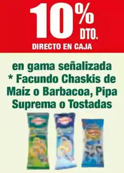 Masymas En gama señalizada * Facundo Chaskis de Maíz o Barbacoa, Pipa Suprema o Tostadas oferta