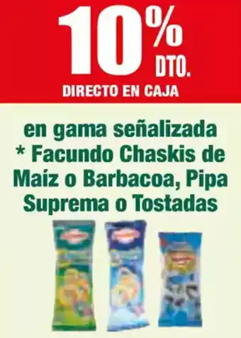 Masymas En gama señalizada * Facundo Chaskis de Maíz o Barbacoa, Pipa Suprema o Tostadas oferta