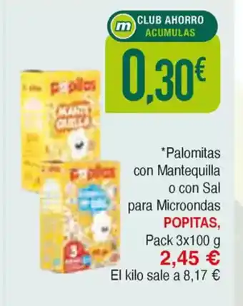 Masymas POPITAS Palomitas con Mantequilla o con Sal para Microondas oferta