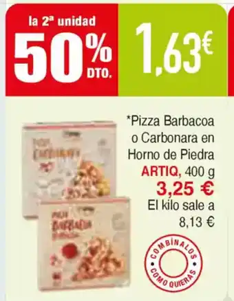 Masymas ARTIQ Pizza Barbacoa o Carbonara en Horno de Piedra oferta