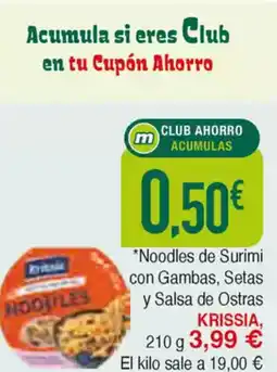 Masymas KRISSIA Noodles de Surimi con Gambas, Setas y Salsa de Ostras oferta