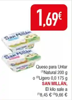 Masymas SAN MILLÁN Queso para Untar Natural 200 g o Ligero 0,0 oferta