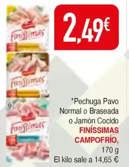 Masymas FINÍSSIMAS CAMPOFRÍO Pechuga Pavo Normal o Braseada o Jamón Cocido oferta