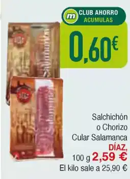 Masymas DÍAZ Salchichón o Chorizo Cular Salamanca oferta