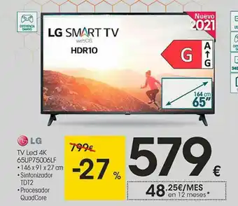 Eroski Lg Tv Led 4k 65uip75006lf oferta