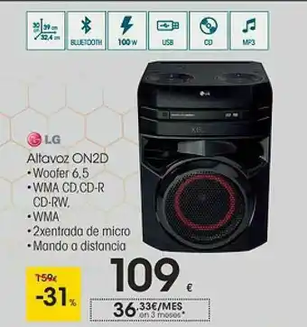 Eroski Lg Altavoz On2d oferta