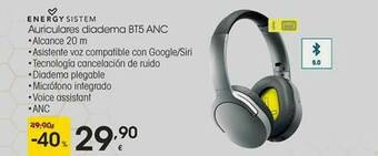 Eroski Energy Sistem Auriculares Diadema Bt5 Anc oferta