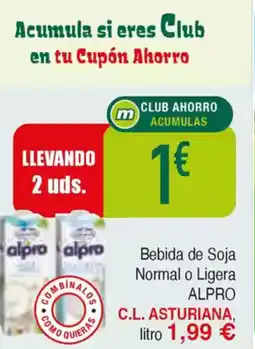 Masymas ALPRO Bebida de Soja Normal o Ligera oferta