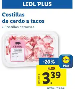 Lidl Costillas de cerdo a tacos oferta