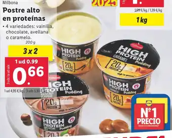 Lidl MILBONA Postre alto en proteínas oferta