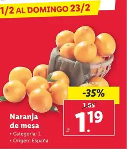 Lidl Naranja de mesa oferta