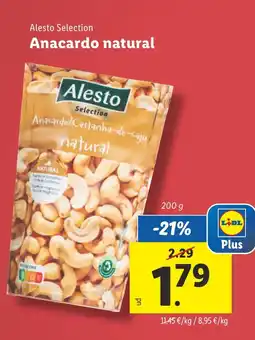 Lidl ALESTO Anacardo natural oferta