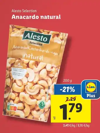 Lidl ALESTO Anacardo natural oferta