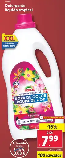 Lidl FORMIL Detergente líquido tropical oferta