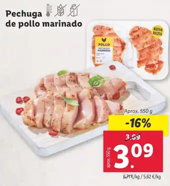 Lidl Pechuga de pollo marinado oferta