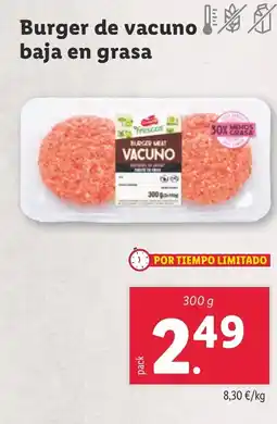 Lidl Burger de vacuno baja en grasa oferta