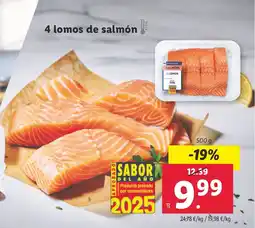 Lidl 4 lomos de salmón oferta