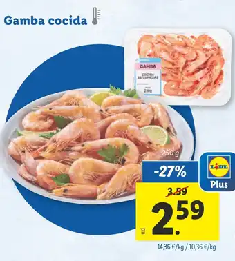 Lidl Gamba cocida oferta