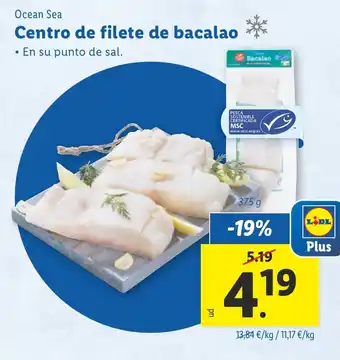 Lidl OCEAN SEA Centro de filete de bacalao oferta