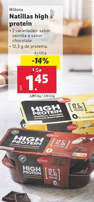 Lidl MILBONA Natillas high protein oferta