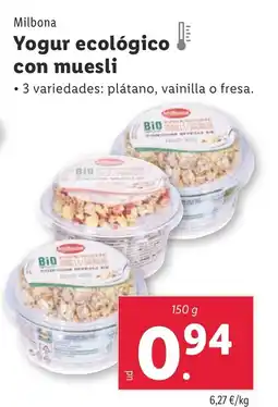 Lidl MILBONA Yogur ecológico oferta