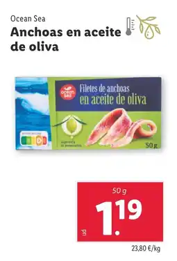 Lidl OCEAN SEA Anchoas en aceite de oliva oferta