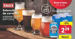 Lidl ARGUS Cerveza tostada 0,0% oferta