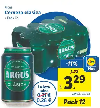 Lidl ARGUS Cerveza clásica oferta