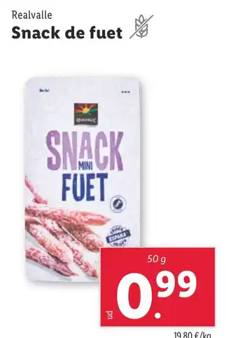 Lidl REALVALLE Snack de fuet oferta