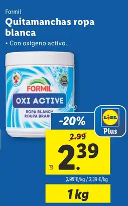 Lidl FORMIL Quitamanchas ropa blanca oferta