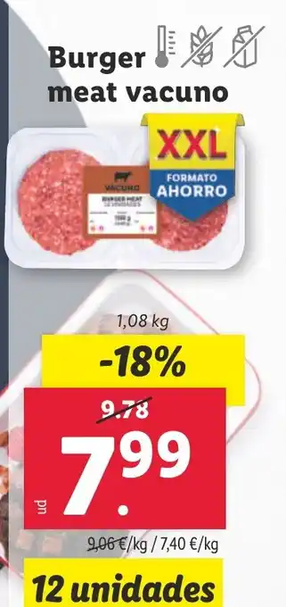 Lidl Burger meat vacuno oferta