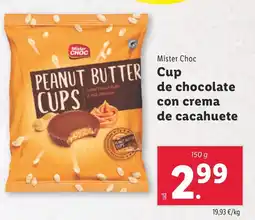 Lidl MISTER CHOC Cup de chocolate con crema de cacahuete oferta