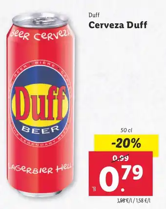 Lidl DUFF Cerveza Duff oferta