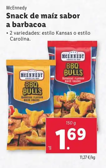 Lidl MCENNEDY Snack de maíz sabor a barbacoa oferta