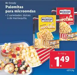 Lidl MCENNEDY Palomitas para microondas oferta