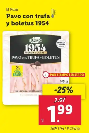 Lidl EL POZO Pavo con trufa y boletus 1954 oferta