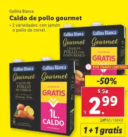 Lidl GALLINA BLANCA Caldo de pollo gourmet oferta