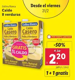 Lidl GALLINA BLANCA Caldo 8 verduras oferta