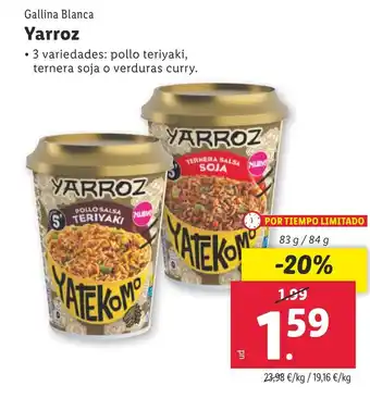 Lidl GALLINA BLANCA Yarroz oferta