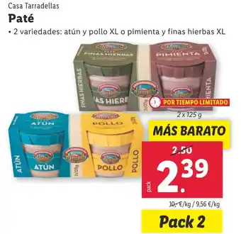 Lidl CASA TARRADELIAS Paté oferta